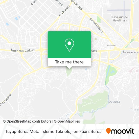 Tüyap Bursa Metal İşleme Teknolojileri Fuarı map