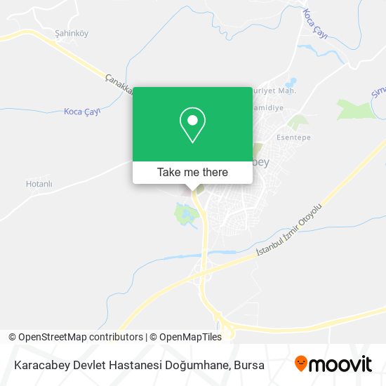 Karacabey Devlet Hastanesi Doğumhane map