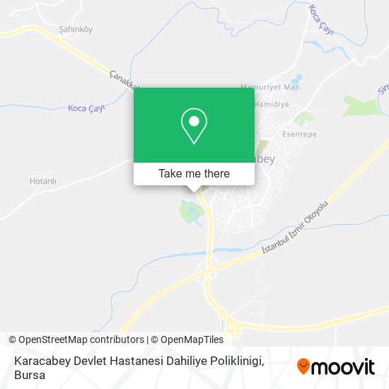 Karacabey Devlet Hastanesi Dahiliye Poliklinigi map