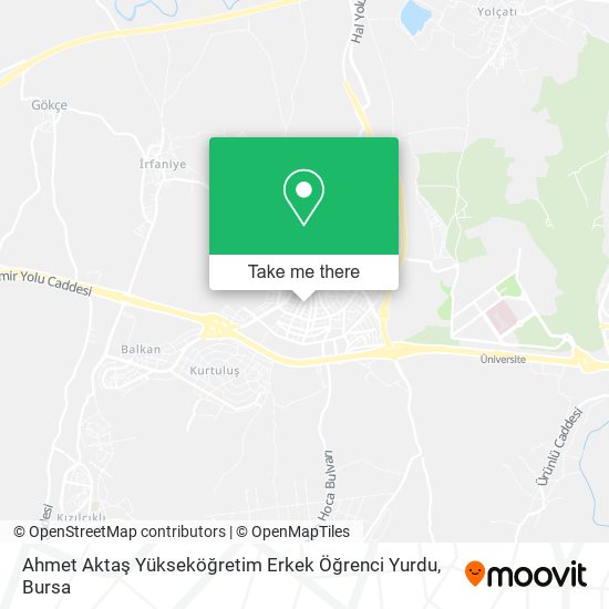 Ahmet Aktaş Yükseköğretim Erkek Öğrenci Yurdu map