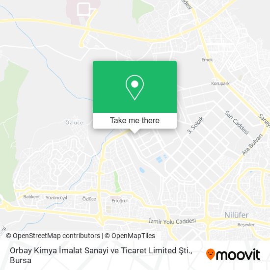 Orbay Kimya İmalat Sanayi ve Ticaret Limited Şti. map