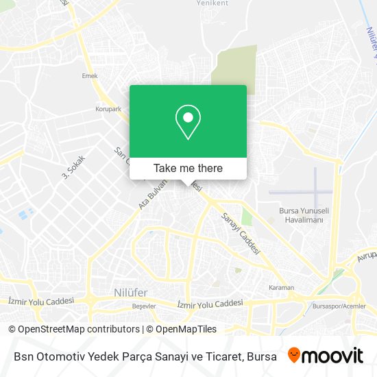 Bsn Otomotiv Yedek Parça Sanayi ve Ticaret map