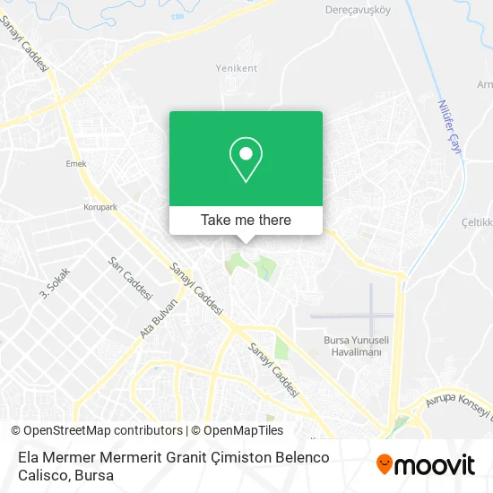 Ela Mermer Mermerit Granit Çimiston Belenco Calisco map