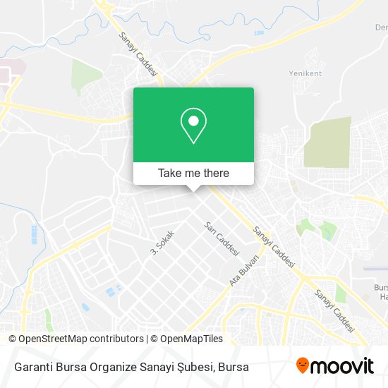 Garanti Bursa Organize Sanayi Şubesi map