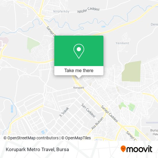 Korupark Metro Travel map