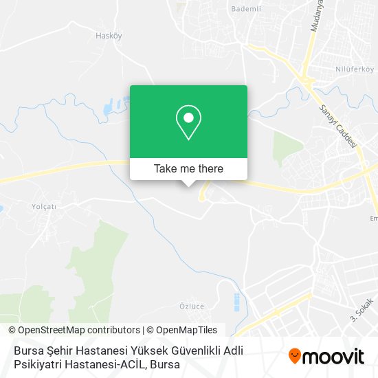 Bursa Şehir Hastanesi Yüksek Güvenlikli Adli Psikiyatri Hastanesi-ACİL map