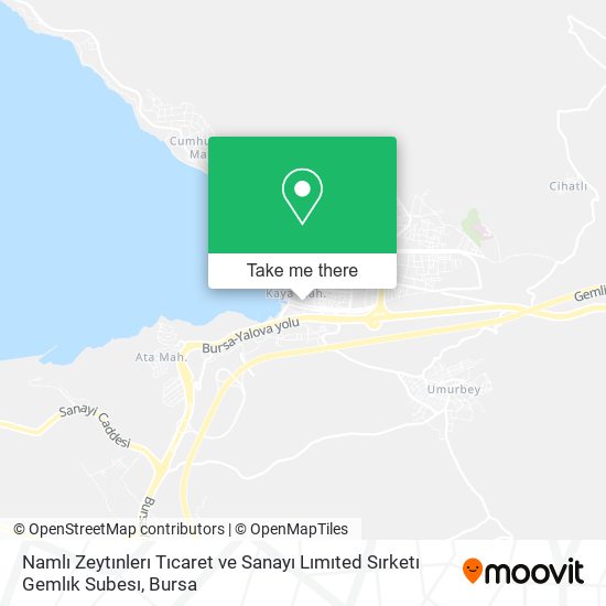 Namlı Zeytınlerı Tıcaret ve Sanayı Lımıted Sırketı Gemlık Subesı map