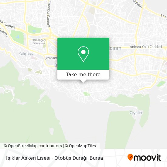 Işıklar Askeri Lisesi - Otobüs Durağı map