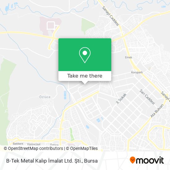 B-Tek Metal Kalıp İmalat Ltd. Şti. map