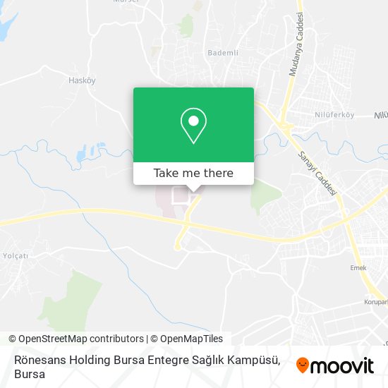 Rönesans Holding Bursa Entegre Sağlık Kampüsü map