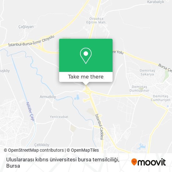 Uluslararası kıbrıs üniversitesi bursa temsilciliği map