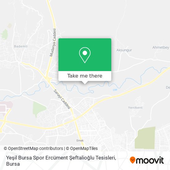 Yeşil Bursa Spor Ercüment Şeftalioğlu Tesisleri map