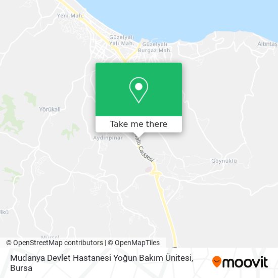 Mudanya Devlet Hastanesi Yoğun Bakım Ünitesi map