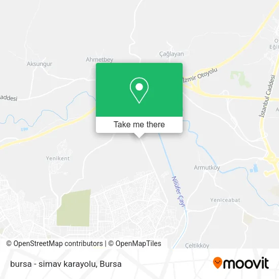 bursa - simav karayolu map