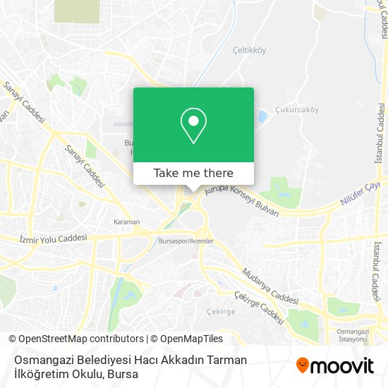 Osmangazi Belediyesi Hacı Akkadın Tarman İlköğretim Okulu map