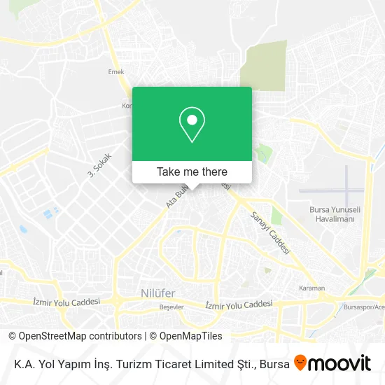 K.A. Yol Yapım İnş. Turizm Ticaret Limited Şti. map