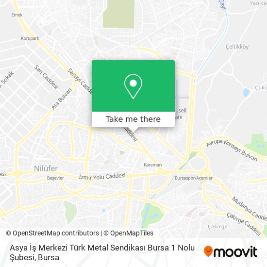 Asya İş Merkezi Türk Metal Sendikası Bursa 1 Nolu Şubesi map