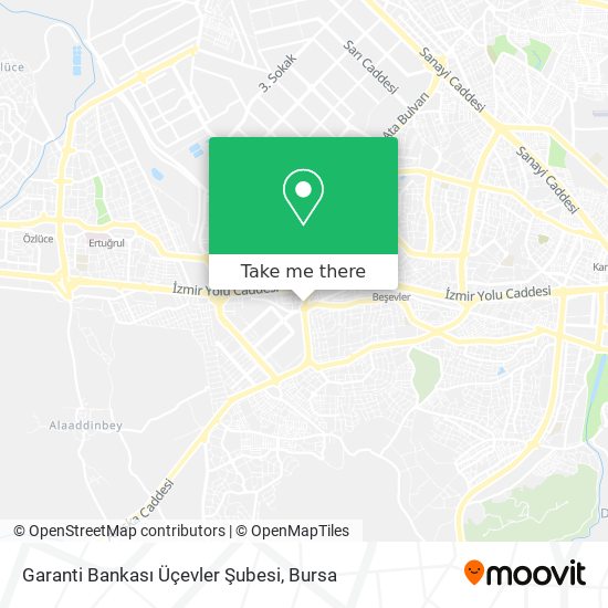 Garanti Bankası Üçevler Şubesi map