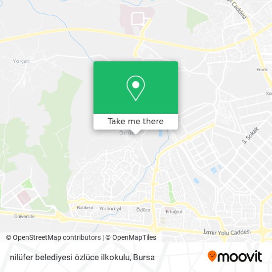 nilüfer belediyesi özlüce ilkokulu map