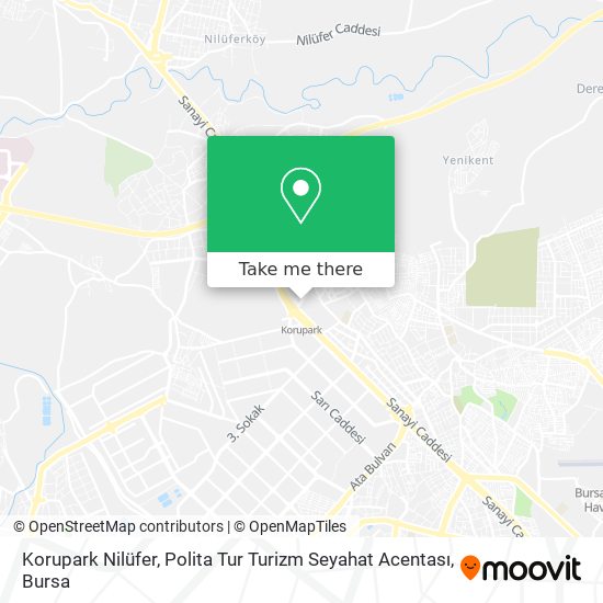 Korupark Nilüfer, Polita Tur Turizm Seyahat Acentası map