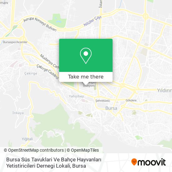 Bursa Süs Tavuklari Ve Bahçe Hayvanları Yetistiricileri Dernegi Lokali map