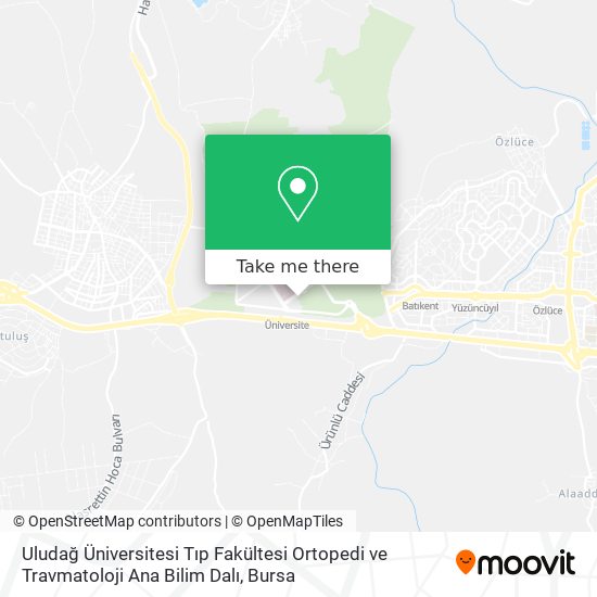 Uludağ Üniversitesi Tıp Fakültesi Ortopedi ve Travmatoloji Ana Bilim Dalı map