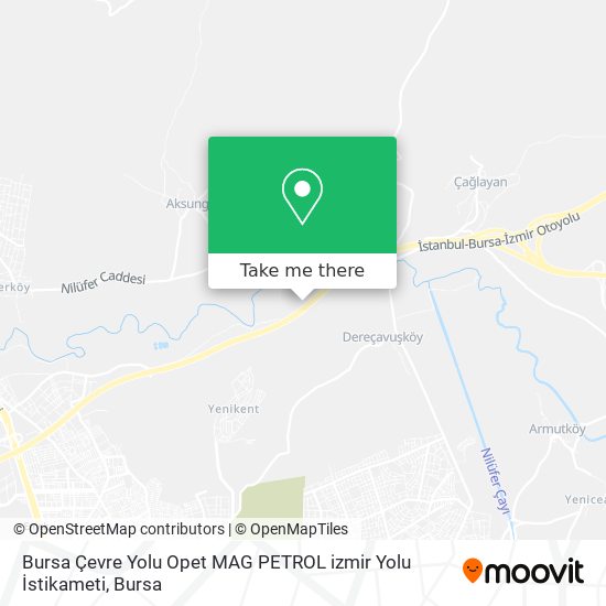 Bursa Çevre Yolu Opet MAG PETROL izmir Yolu İstikameti map