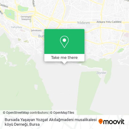 Bursada Yaşayan Yozgat Akdağmadeni musalikalesi köyü Derneği map