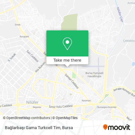 Bağlarbaşı Gama Turkcell Tim map
