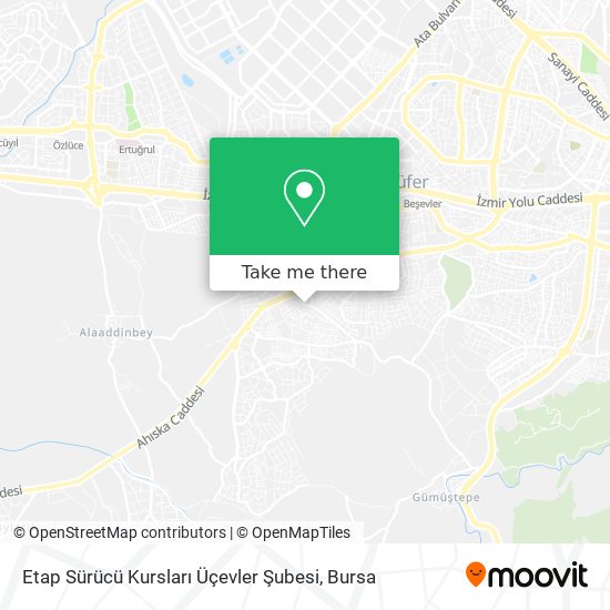 Etap Sürücü Kursları Üçevler Şubesi map