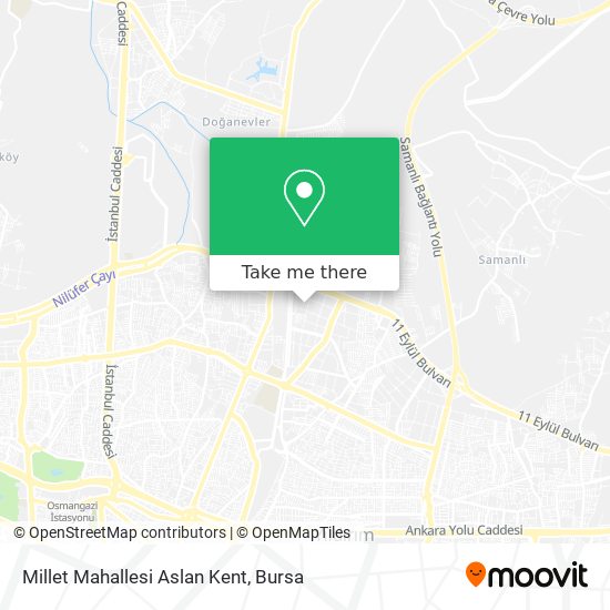 Millet Mahallesi Aslan Kent map