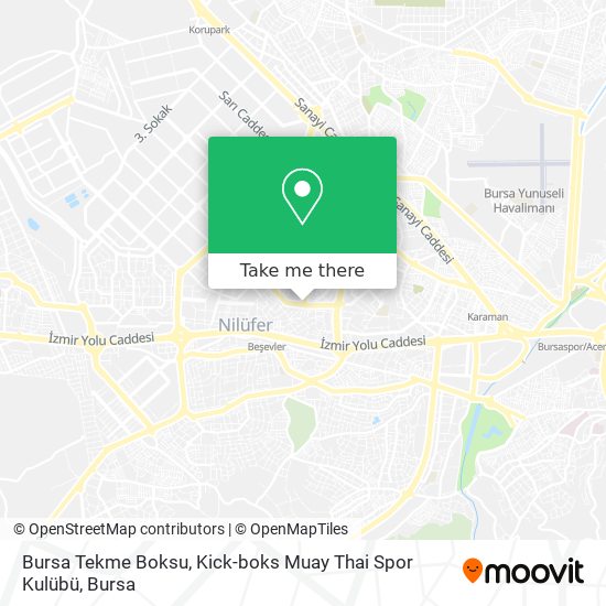 Bursa Tekme Boksu, Kick-boks Muay Thai Spor Kulübü map
