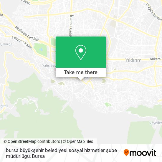 bursa büyükşehir belediyesi sosyal hizmetler şube müdürlüğü map