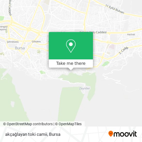 akçağlayan toki camii map