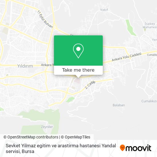 Sevket Yilmaz egitim ve arastirma hastanesi  Yandal servisi map