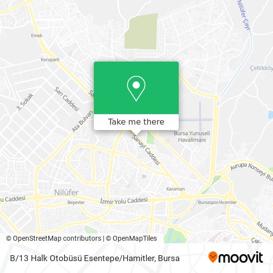 B / 13 Halk Otobüsü Esentepe / Hamitler map