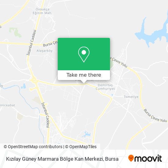 Kızılay Güney Marmara Bölge Kan Merkezi map