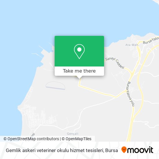 Gemlik askeri veteriner okulu hizmet tesisleri map