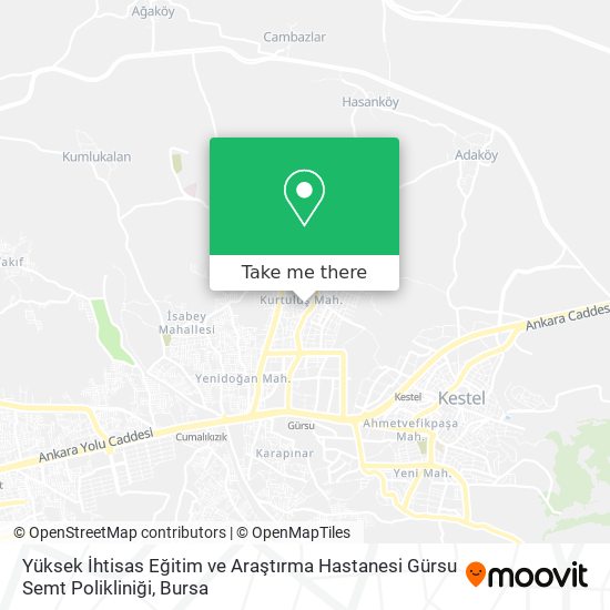 Yüksek İhtisas Eğitim ve Araştırma Hastanesi Gürsu Semt Polikliniği map