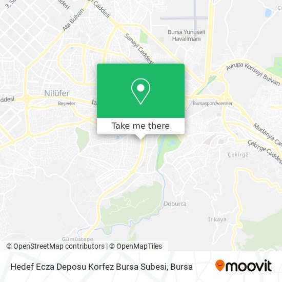 Hedef Ecza Deposu Korfez Bursa Subesi map