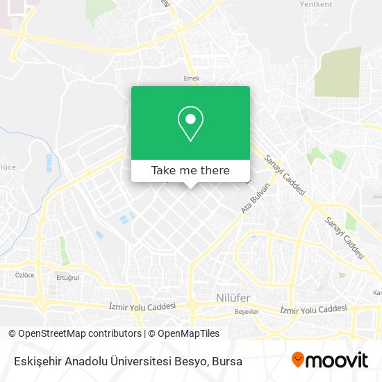 Eskişehir Anadolu Üniversitesi Besyo map