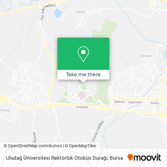 Uludağ Üniversitesi Rektörlük Otobüs Durağı map