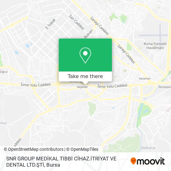 SNR GROUP MEDİKAL TIBBİ CİHAZ.İTRİYAT VE DENTAL LTD.ŞTİ map