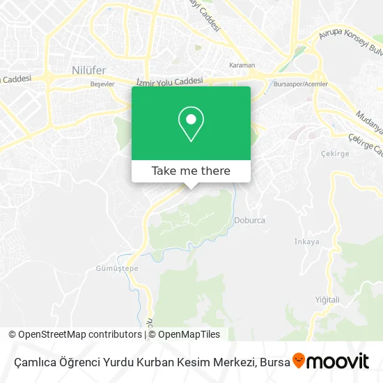 Çamlıca Öğrenci Yurdu Kurban Kesim Merkezi map