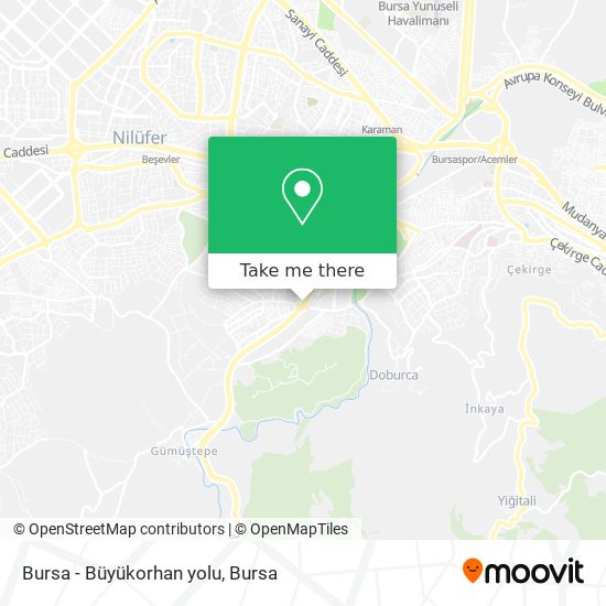 Bursa - Büyükorhan yolu map