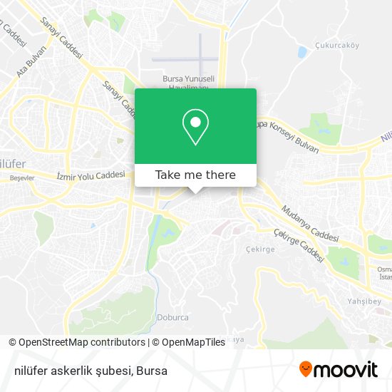 nilüfer askerlik şubesi map