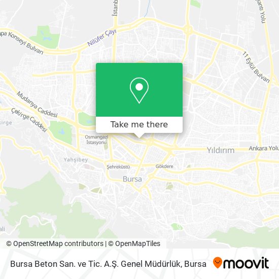 Bursa Beton San. ve Tic. A.Ş. Genel Müdürlük map