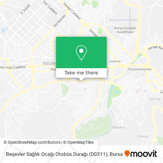 Beşevler Sağlık Ocağı Otobüs Durağı (D0311) map