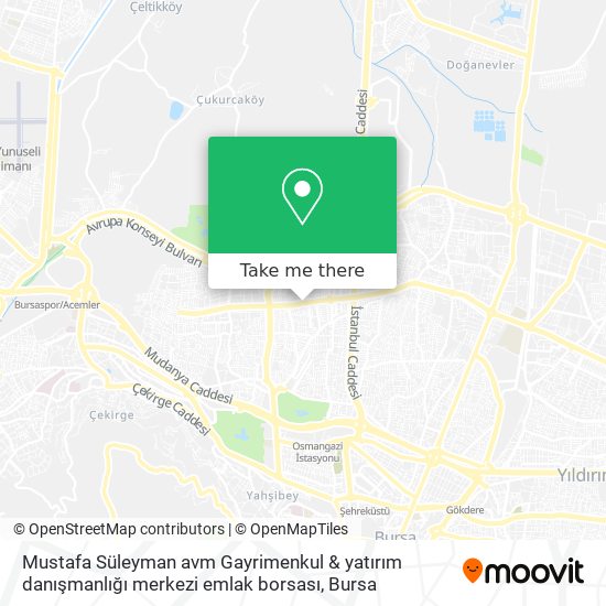 Mustafa Süleyman avm Gayrimenkul & yatırım danışmanlığı merkezi emlak borsası map