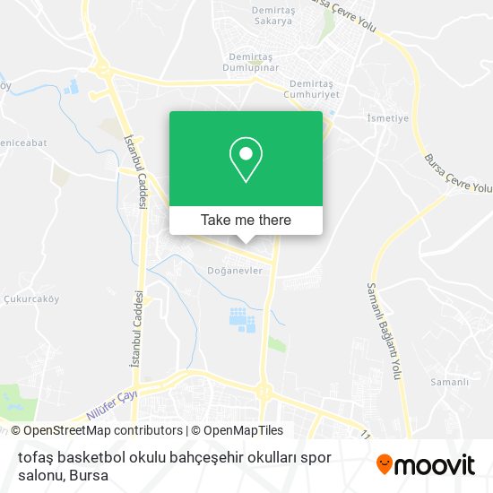 tofaş basketbol okulu bahçeşehir okulları spor salonu map